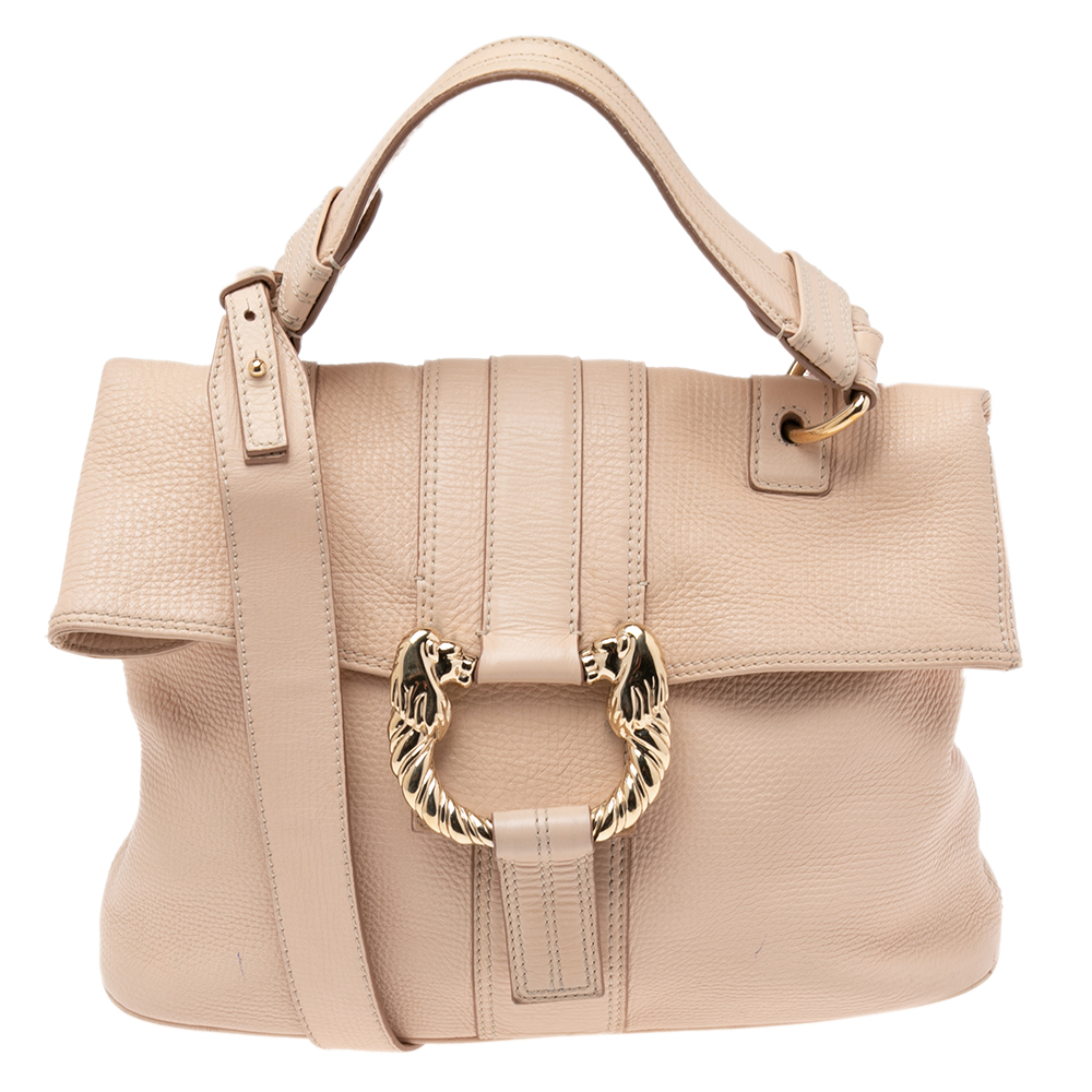 Bvlgari Beige Leather Leoni Shoulder Bag